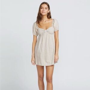 BNWT- Volcom Cream Puff Sleeve Mini Dress